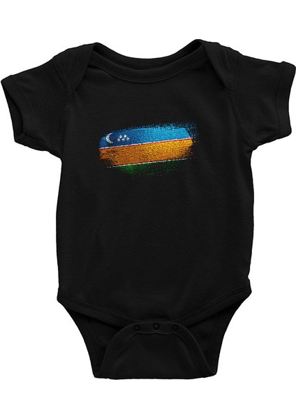 Karakalpakistan - Karakalpakstan Siyah Unisex Bebek Body - Zıbın