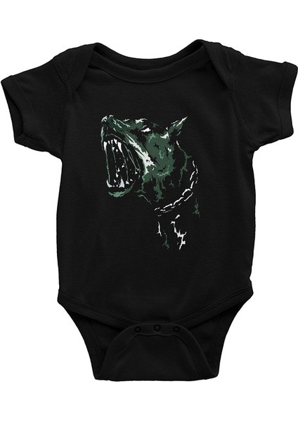 Kuduz Köpek Siyah Unisex Bebek Body - Zıbın