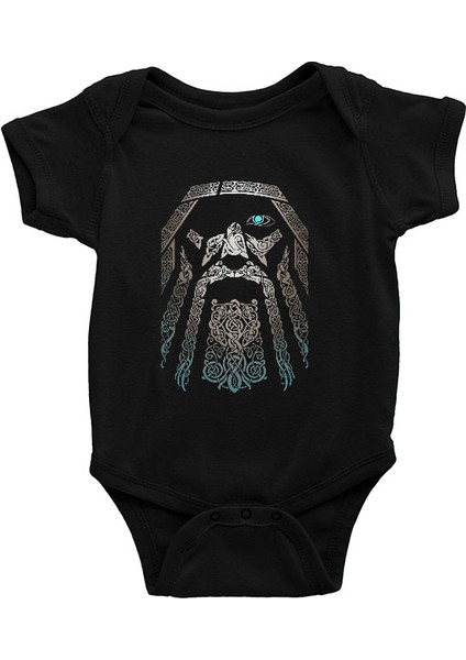 Odin Siyah Unisex Bebek Body - Zıbın