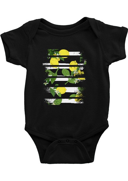 Limon Siyah Unisex Bebek Body - Zıbın