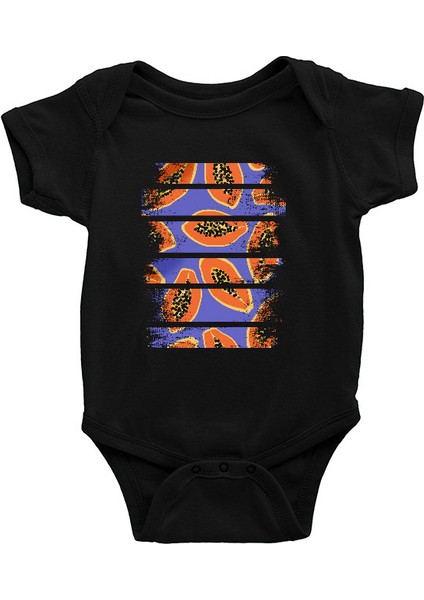 Papaya Siyah Unisex Bebek Body - Zıbın