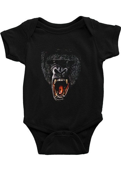 Bağıran Goril Siyah Unisex Bebek Body - Zıbın