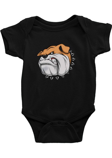 Kızgın Bulldog Siyah Unisex Bebek Body - Zıbın