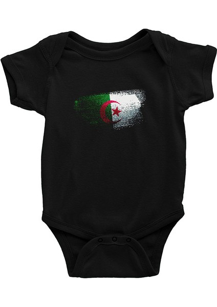 Cezayir - Algeria Siyah Unisex Bebek Body - Zıbın