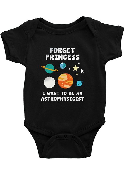 Astrofizikçi Siyah Unisex Bebek Body - Zıbın