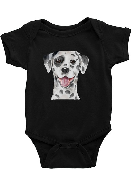 Sevimli Dostum Dalmaçyalı Siyah Unisex Bebek Body - Zıbın