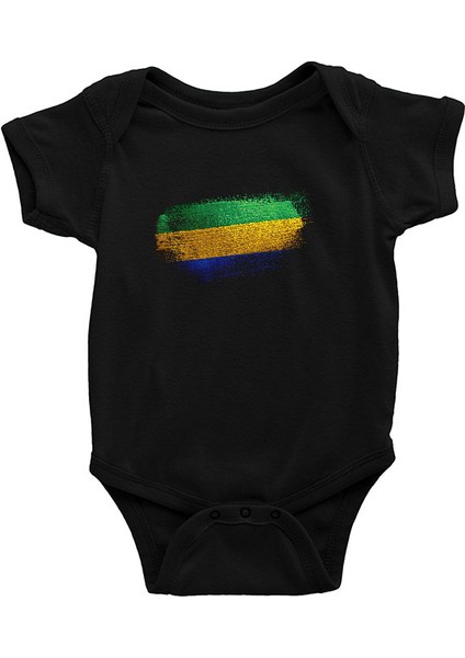 Gabon Siyah Unisex Bebek Body - Zıbın