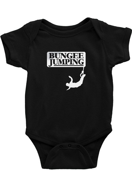 Bungee Jumping Siyah Unisex Bebek Body - Zıbın