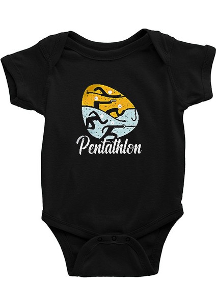 Pentathlon Siyah Unisex Bebek Body - Zıbın