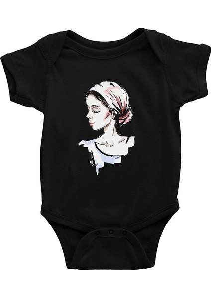 Fashion Girl Siyah Unisex Bebek Body - Zıbın
