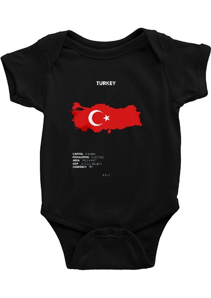 Türkiye Siyah Unisex Bebek Body - Zıbın