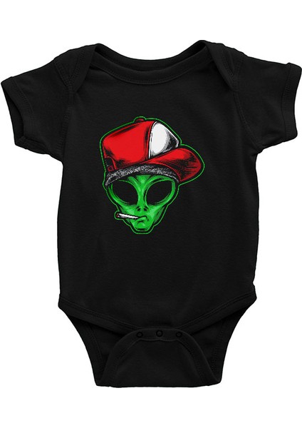 Gangster Alien Siyah Unisex Bebek Body - Zıbın