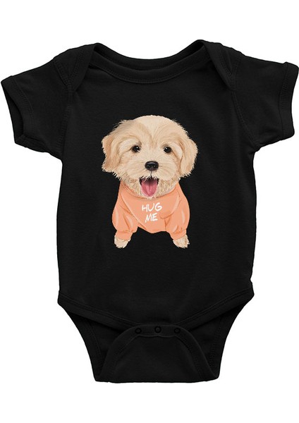 Siyahl Bana Poodle Kaniş Siyah Unisex Bebek Body - Zıbın