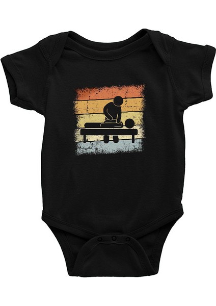 Masör Siyah Unisex Bebek Body - Zıbın