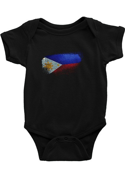 Filipinler - Philippines Siyah Unisex Bebek Body - Zıbın