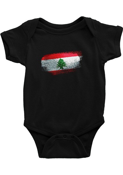 Lübnan - Lebanon Siyah Unisex Bebek Body - Zıbın