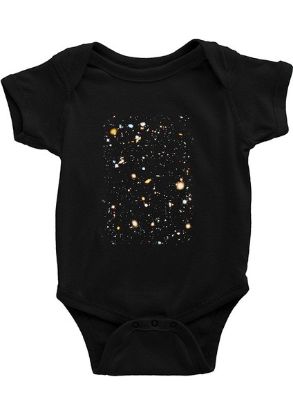 Galaksi Siyah Unisex Bebek Body - Zıbın