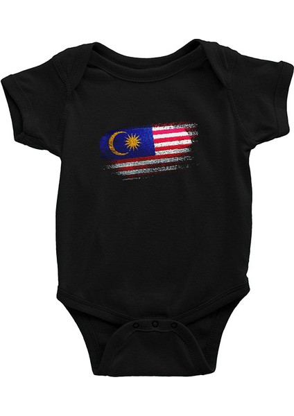 Malezya - Malaysia Siyah Unisex Bebek Body - Zıbın