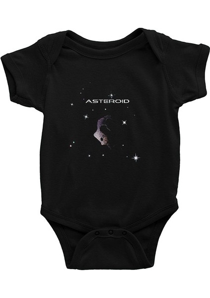 Asteroit Siyah Unisex Bebek Body - Zıbın