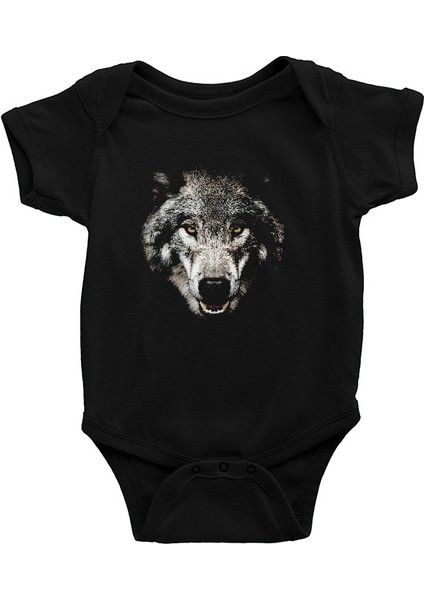 Kurt Siyah Unisex Bebek Body - Zıbın