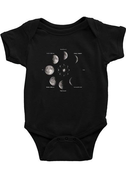 Ay Siyah Unisex Bebek Body - Zıbın