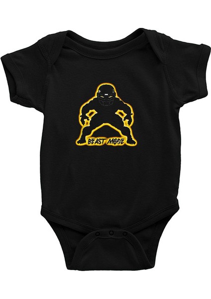 Amerikan Futbolu - American Football Siyah Unisex Bebek Body - Zıbın