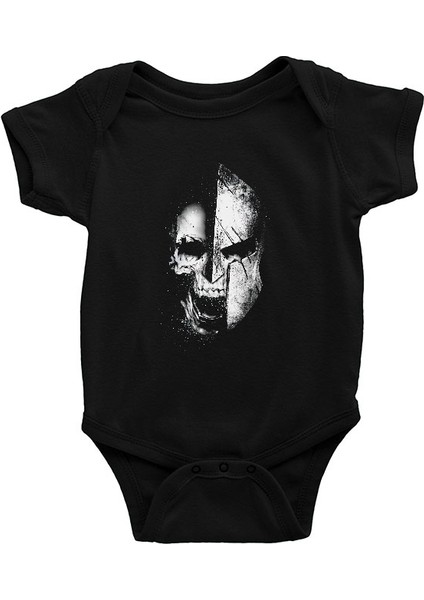 Sparta Kurukafa Siyah Unisex Bebek Body - Zıbın