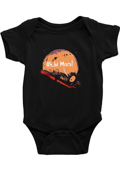 Mars Siyah Unisex Bebek Body - Zıbın