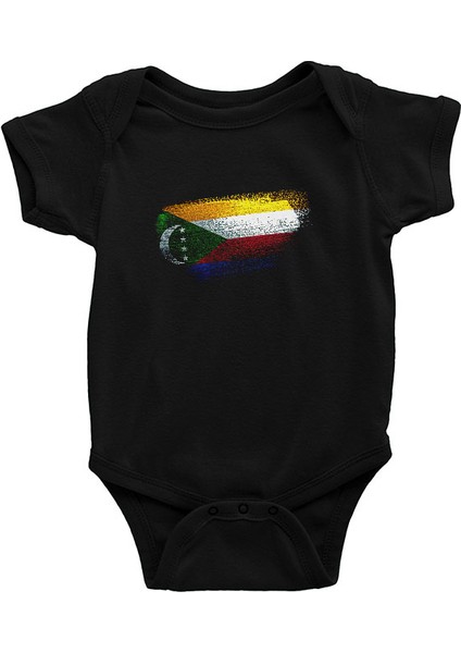 Komorlar - Comoros Siyah Unisex Bebek Body - Zıbın