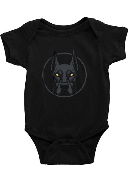 Hayalet Doberman Siyah Unisex Bebek Body - Zıbın