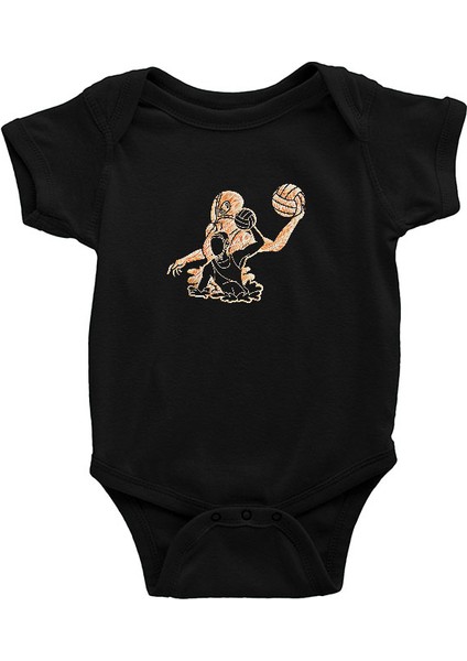 Su Topu Siyah Unisex Bebek Body - Zıbın