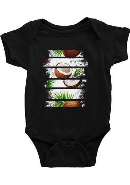 Hindistan Cevizi Coconut Siyah Unisex Bebek Body - Zıbın