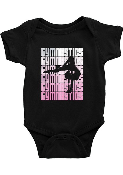 Jimnastikçi Siyah Unisex Bebek Body - Zıbın