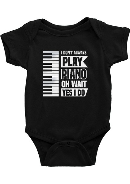 Piyanist Siyah Unisex Bebek Body - Zıbın