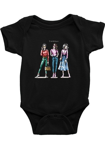Bizim Stilimiz Moda Siyah Unisex Bebek Body - Zıbın