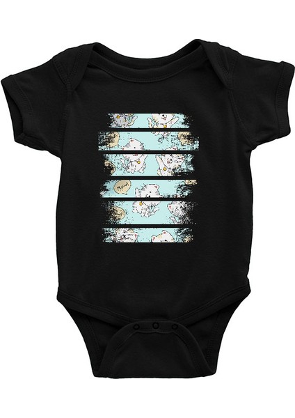 Meow Diyen Kedi Siyah Unisex Bebek Body - Zıbın
