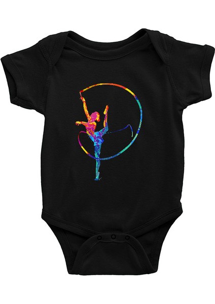 Jimnastikçi Siyah Unisex Bebek Body - Zıbın