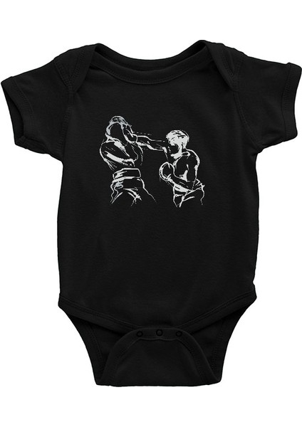 Boks Siyah Unisex Bebek Body - Zıbın