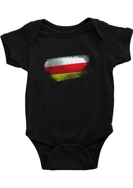 Kuzey Osetya Alanya - North Ossetia–alania Siyah Unisex Bebek Body - Zıbın