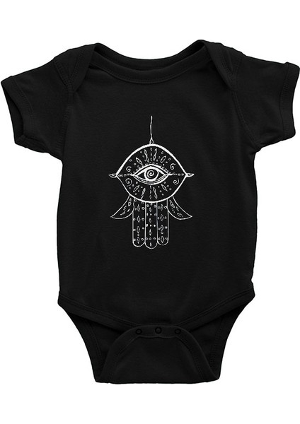 Om Siyah Unisex Bebek Body - Zıbın