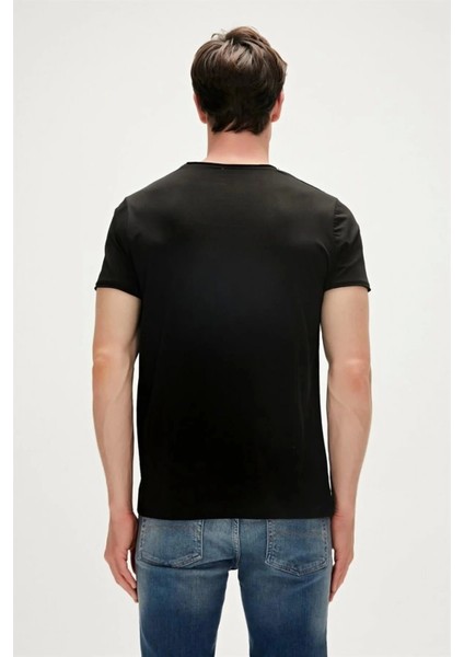 One Way 0 Yaka Erkek Tshirt - Siyah modelleri