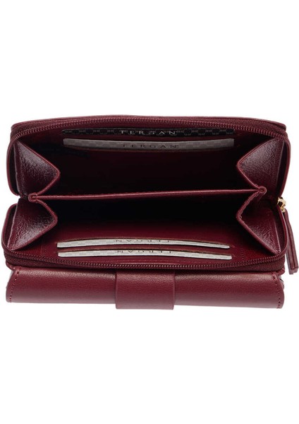 Bordo Hakiki Deri Kadın Cüzdan - S1CB00005813-K16