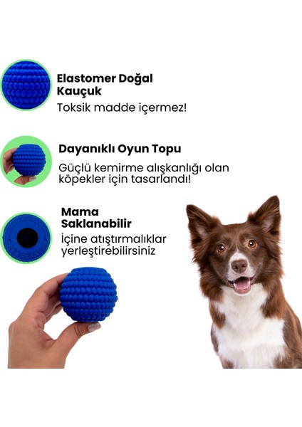 Doğal Kauçuk Köpek Isırma Topu Içine Ödül Maması Saklanabilen Köpek Oyuncağı Toksik Madde Içermez modelleri