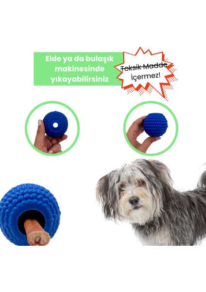 Doğal Kauçuk Köpek Isırma Topu Içine Ödül Maması Saklanabilen Köpek Oyuncağı Toksik Madde Içermez indirimleri