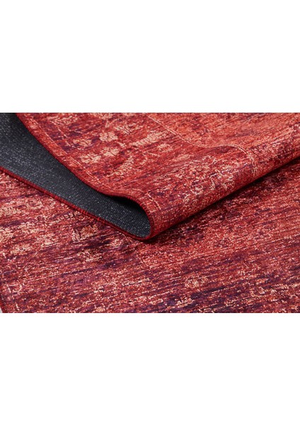 Klasik Kırmızı yolluk Dijital Baskılı Makinede Yıkanabilir Kaymaz Taban Saçaklı Halı HK099 modelleri
