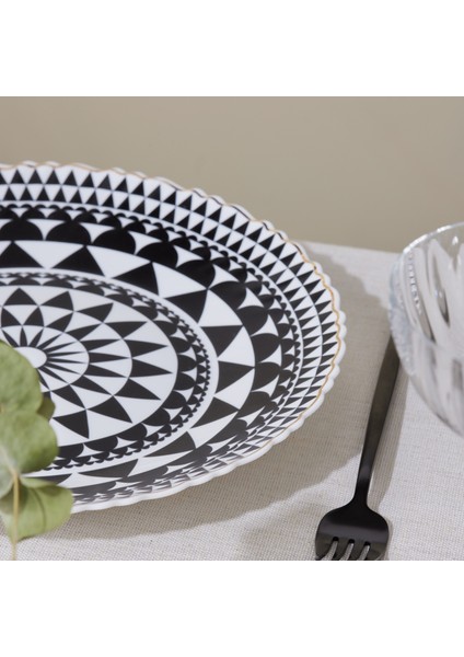 Black Gold 19 Parça 6 Kişilik Desenli Opal Cam Yemek Takımı Altın Renk modelleri