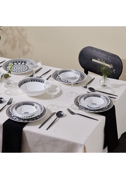 Black Gold 19 Parça 6 Kişilik Desenli Opal Cam Yemek Takımı Altın Renk fırsatları