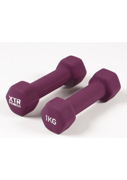 Xtr Fitness 1 kg x 2 Vinyl Neoprene Dambıl Seti Mor