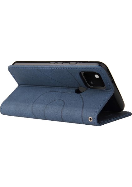 Kart Yuvası Standı ile Google Piksel 5 Için Kılıf Pu Deri Flip Folio Kılıf (Yurt Dışından)