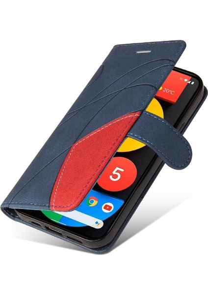 Kart Yuvası Standı ile Google Piksel 5 Için Kılıf Pu Deri Flip Folio Kılıf (Yurt Dışından)